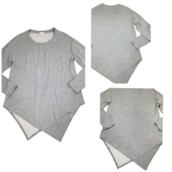 Joie 'Tammy B' Asymmetrical Oversized Sweatshirt Top In Heather Gray Small - Picture 3 of 13